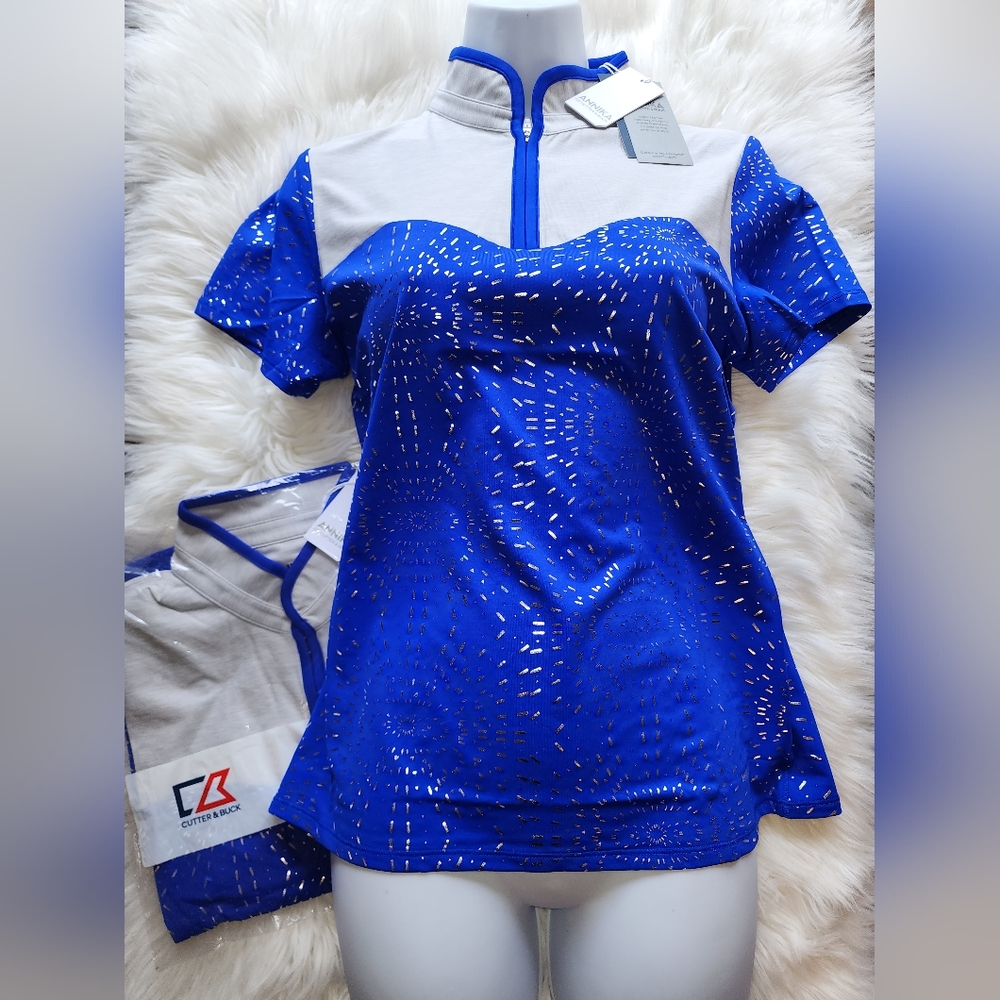 Cutter & Buck collared 1/4 zip small golf tennis polo small new in package